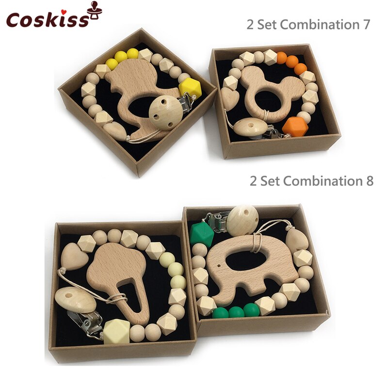 2 Piece, Organic Wooden Animal Teether
