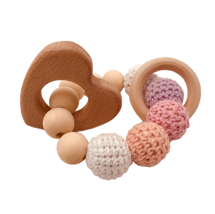 Crochet Bead Teething Ring Set