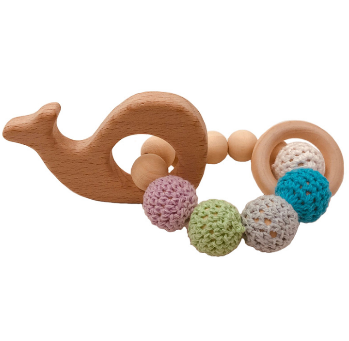 Crochet Bead Teething Ring Set