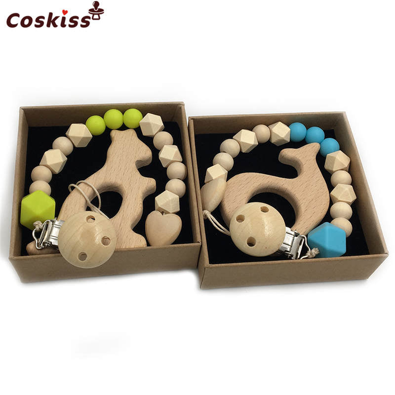 2 Piece, Organic Wooden Animal Teether