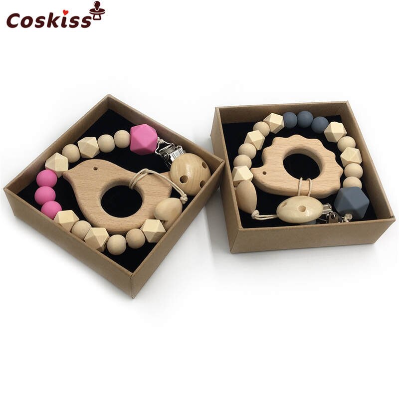 2 Piece, Organic Wooden Animal Teether