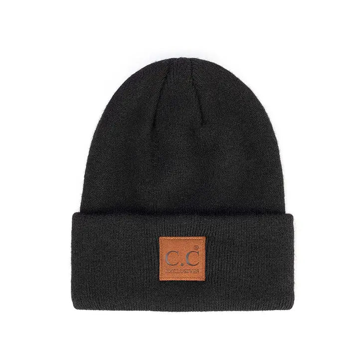 Suede Patch Beanie