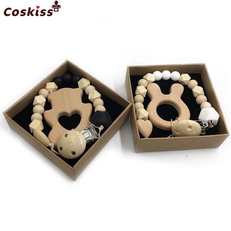 2 Piece, Organic Wooden Animal Teether