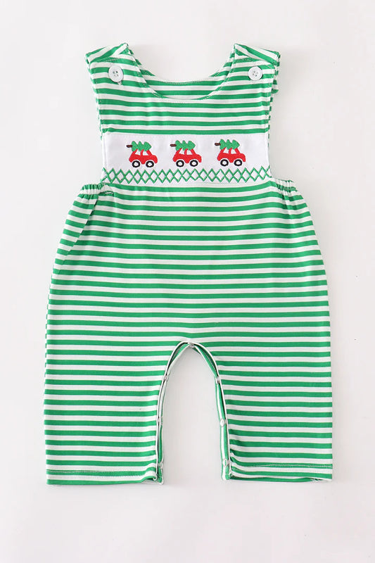 Striped Christmas Tree and Car Romper