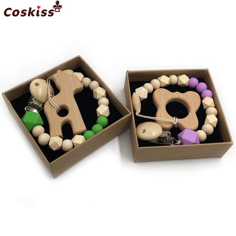 2 Piece, Organic Wooden Animal Teether