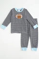 Blue, Striped Football Jammies