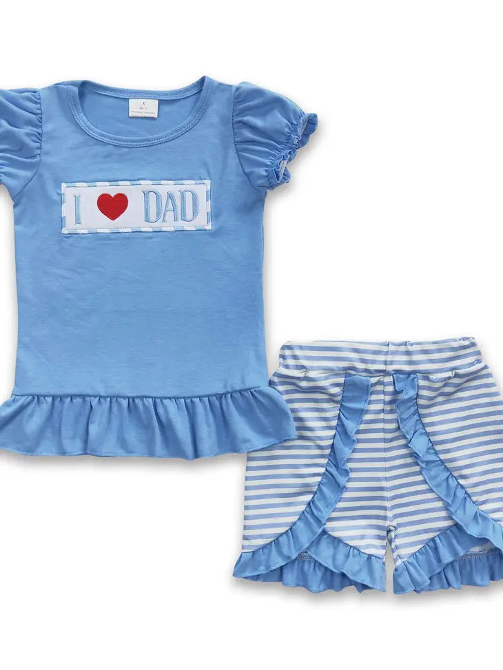 I Love Dad Ruffle Two Piece