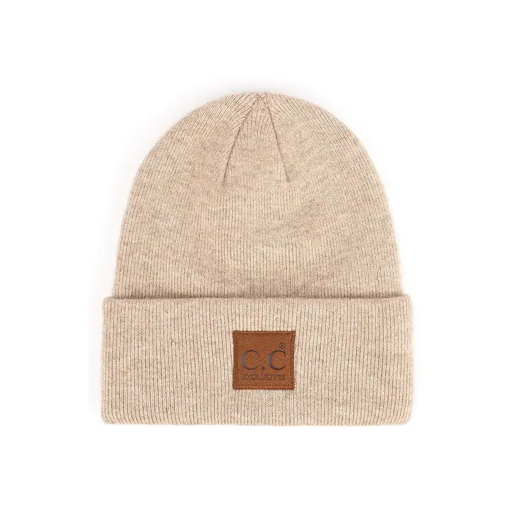 Suede Patch Beanie