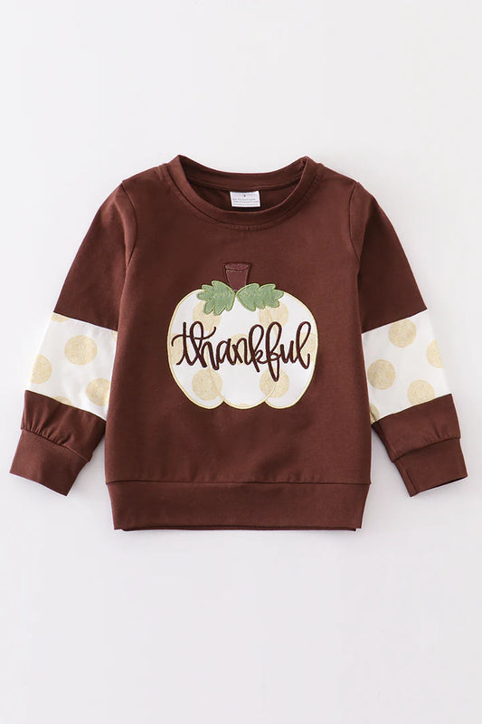 Brown Thankful Pumpkin Top